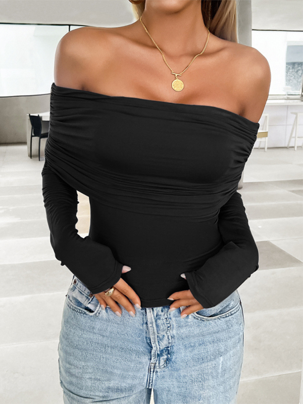 Women's Essential Slim Fit Off-Shoulder Fall Top