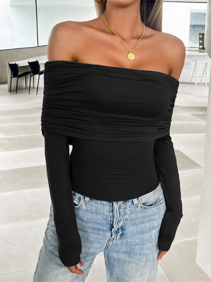 Women's Essential Slim Fit Off-Shoulder Fall Top