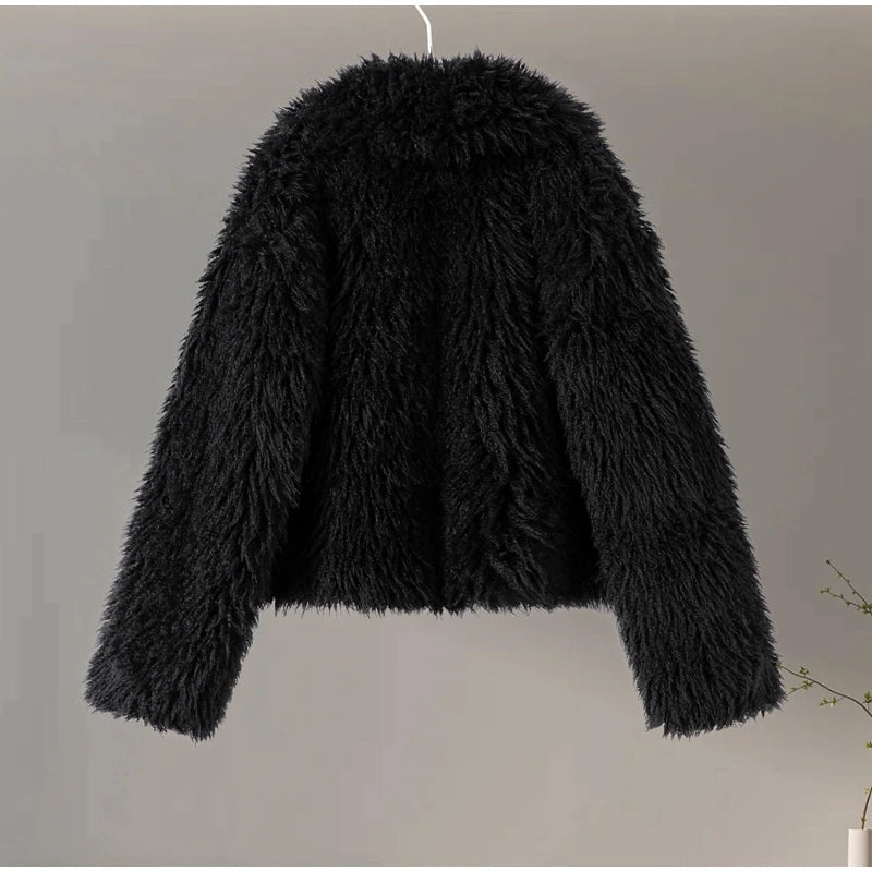 Faux Fur Jackets - Chic Shaggy Charm Jacket Faux Fur