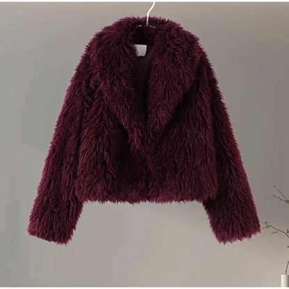 Faux Fur Jackets - Chic Shaggy Charm Jacket Faux Fur