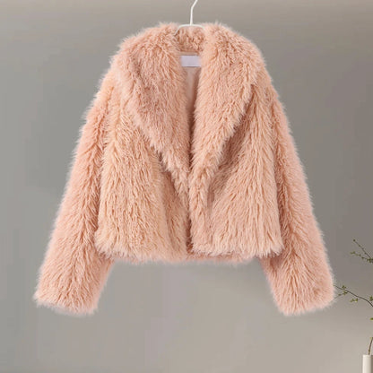 Faux Fur Jackets - Chic Shaggy Charm Jacket Faux Fur