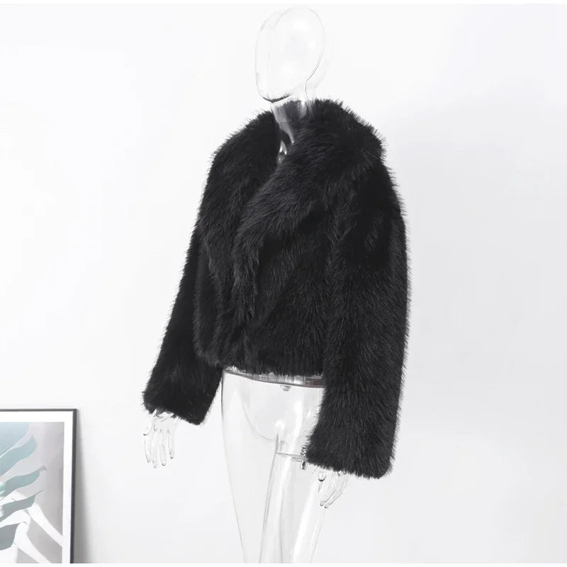 Faux Fur Jackets - Chic Shaggy Charm Jacket Faux Fur