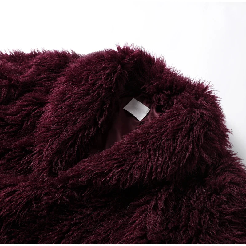 Faux Fur Jackets - Chic Shaggy Charm Jacket Faux Fur