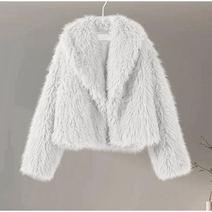 Faux Fur Jackets - Chic Shaggy Charm Jacket Faux Fur