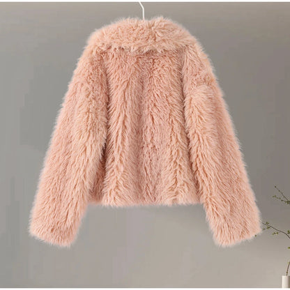 Faux Fur Jackets - Chic Shaggy Charm Jacket Faux Fur