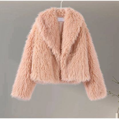 Faux Fur Jackets - Chic Shaggy Charm Jacket Faux Fur