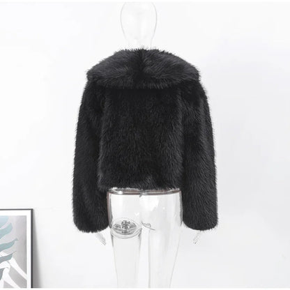 Faux Fur Jackets - Chic Shaggy Charm Jacket Faux Fur