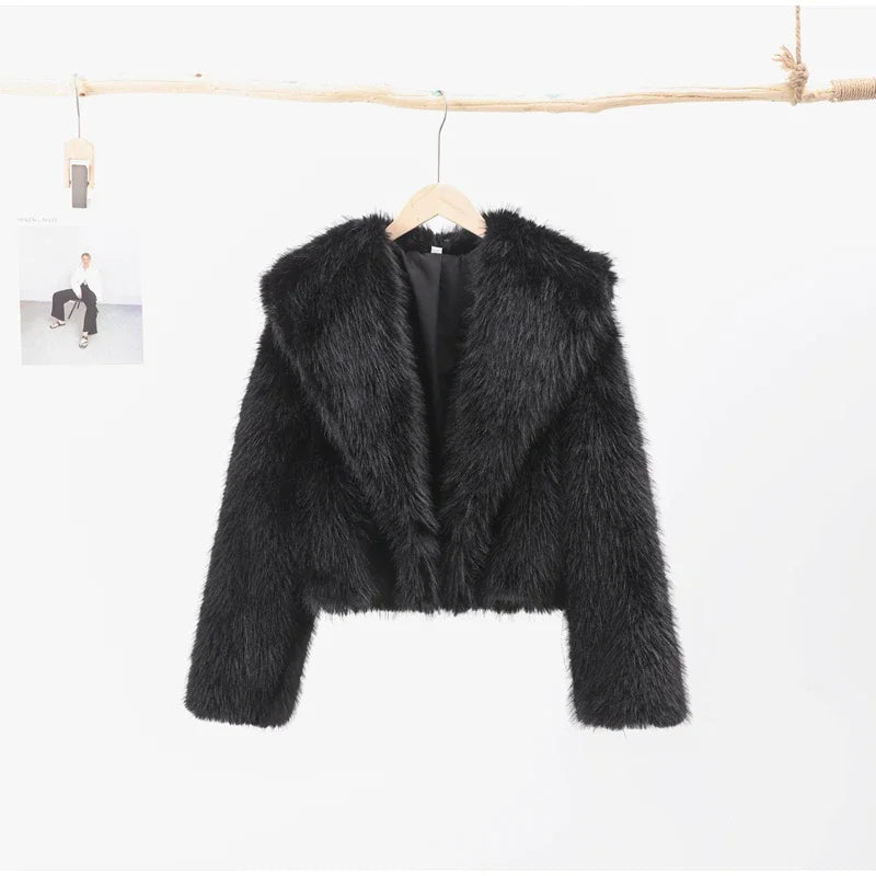 Faux Fur Jackets - Chic Shaggy Charm Jacket Faux Fur