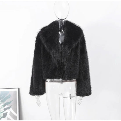 Faux Fur Jackets - Chic Shaggy Charm Jacket Faux Fur