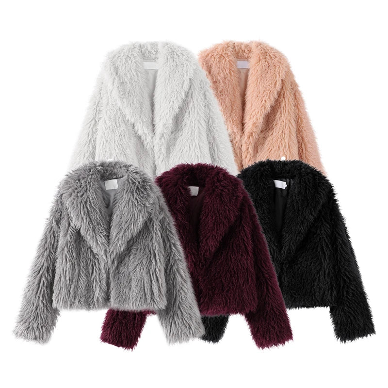 Faux Fur Jackets - Chic Shaggy Charm Jacket Faux Fur