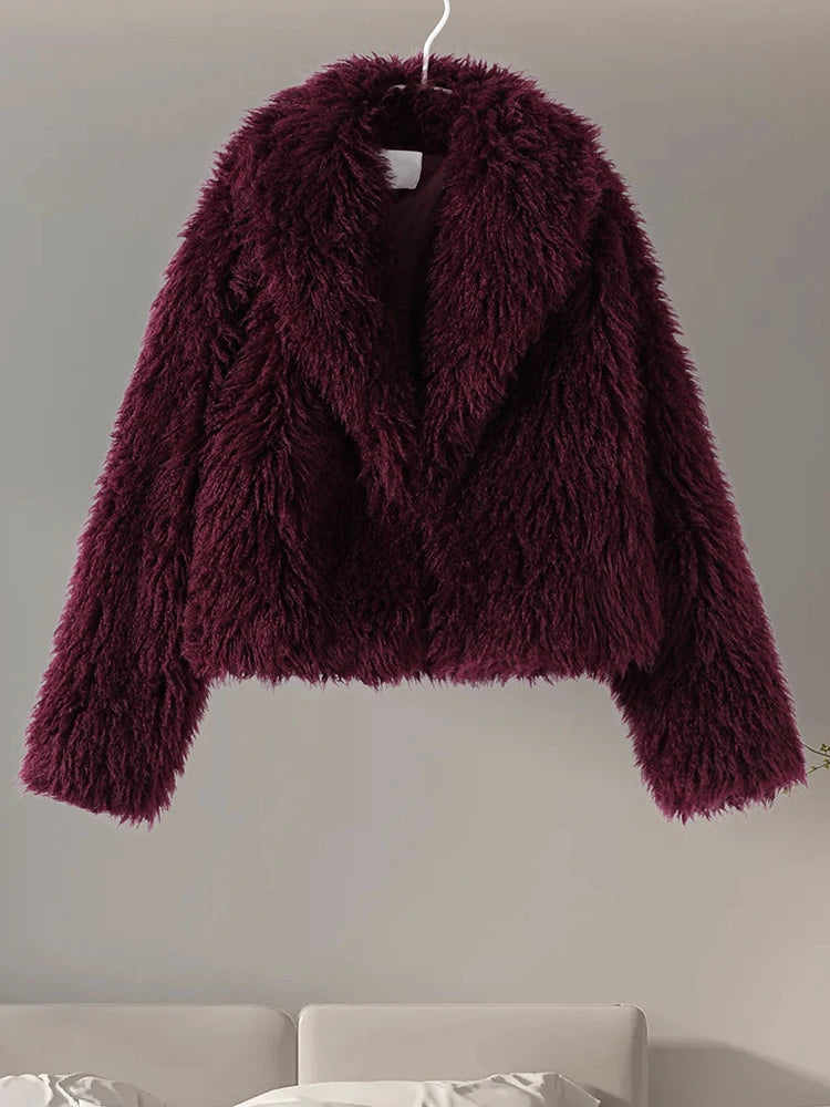 Faux Fur Jackets - Chic Shaggy Charm Jacket Faux Fur