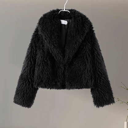 Faux Fur Jackets - Chic Shaggy Charm Jacket Faux Fur