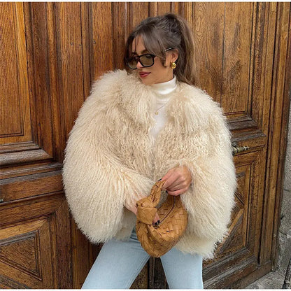 Faux Fur Jackets - Cuddle Puff Faux Fur Crop Jacket