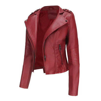 Faux Leather Jackets - Faux Leather Biker Urban Rider Moto Jacket