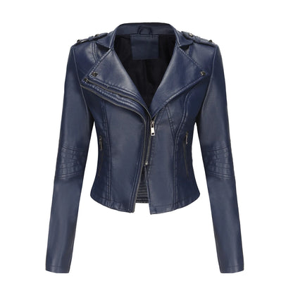 Faux Leather Jackets - Faux Leather Biker Urban Rider Moto Jacket