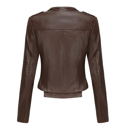 Faux Leather Jackets - Faux Leather Biker Urban Rider Moto Jacket