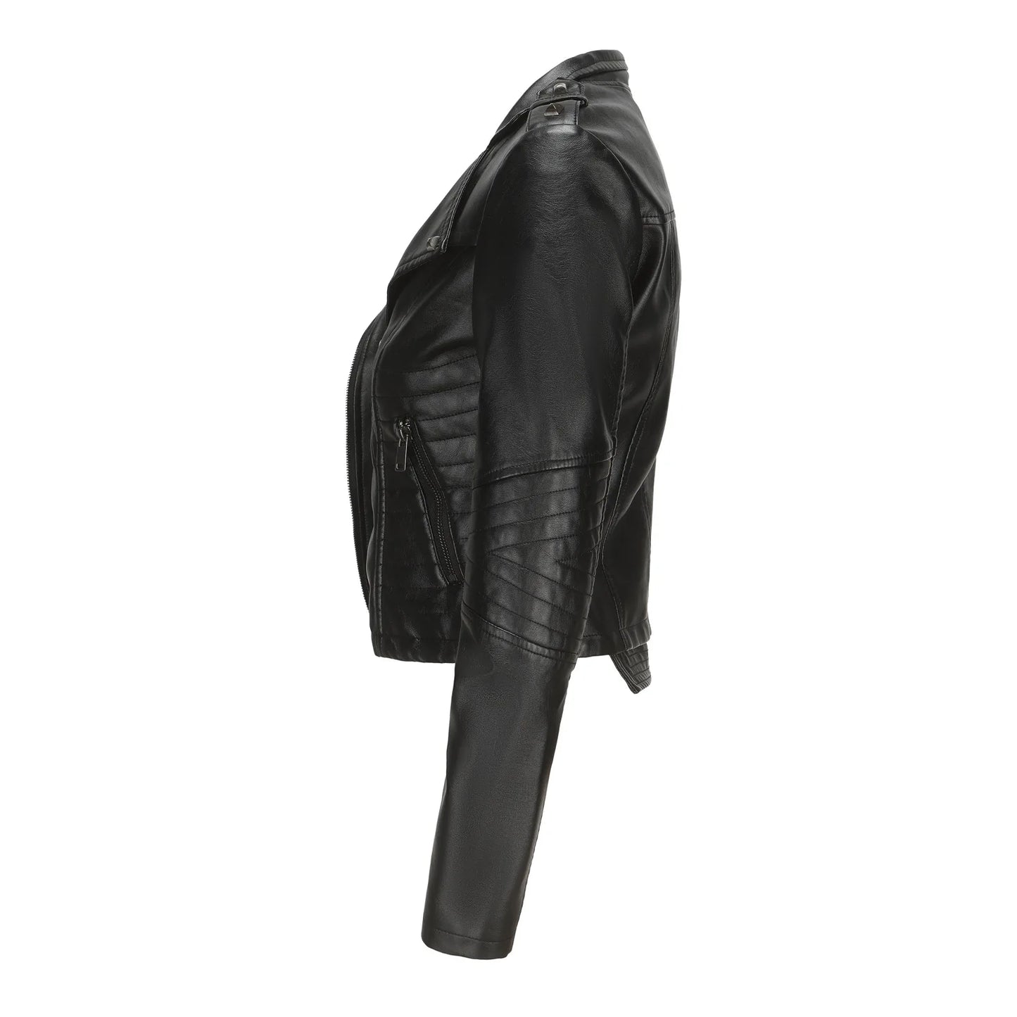 Faux Leather Jackets - Faux Leather Biker Urban Rider Moto Jacket