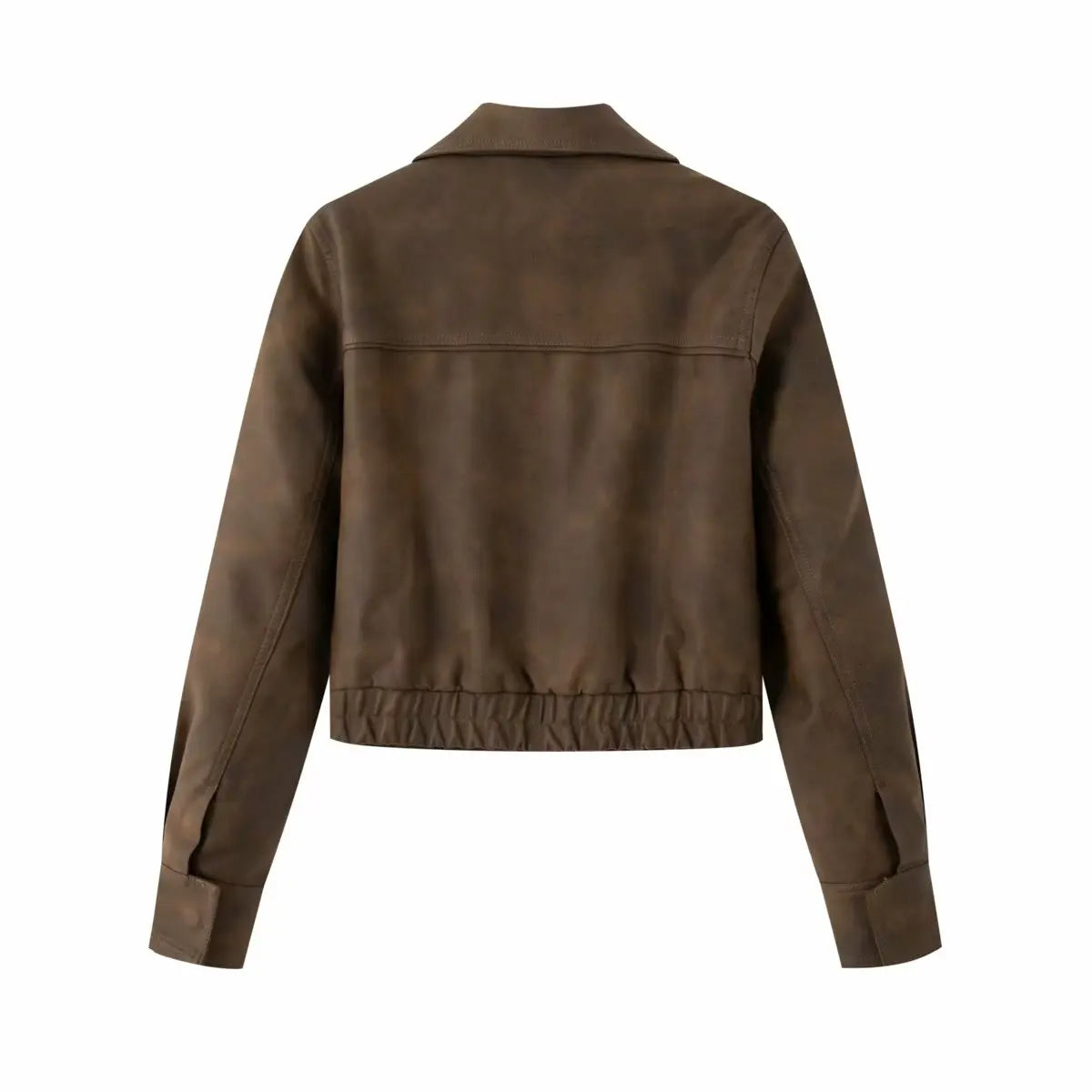 Faux Leather Jackets - Suede-Feel Faux Leather Jacket