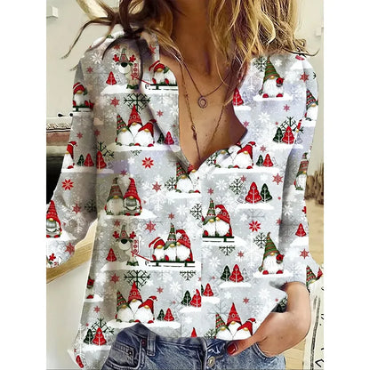 Festive Printed Shirts - Merry & Bright Holiday Shirt