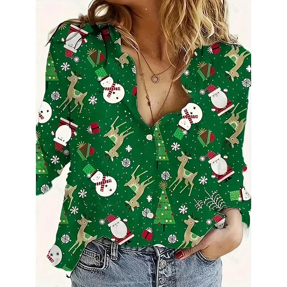 Festive Printed Shirts - Merry & Bright Holiday Shirt