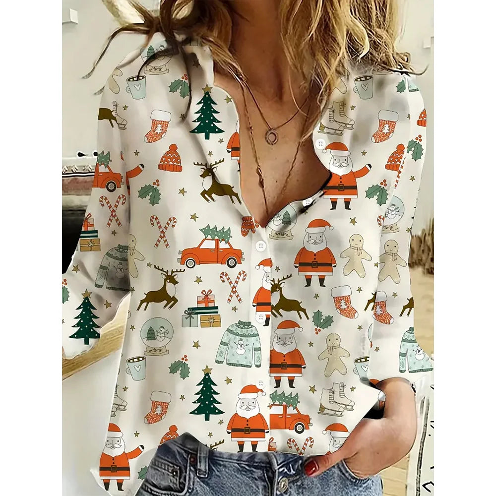 Festive Printed Shirts - Merry & Bright Holiday Shirt