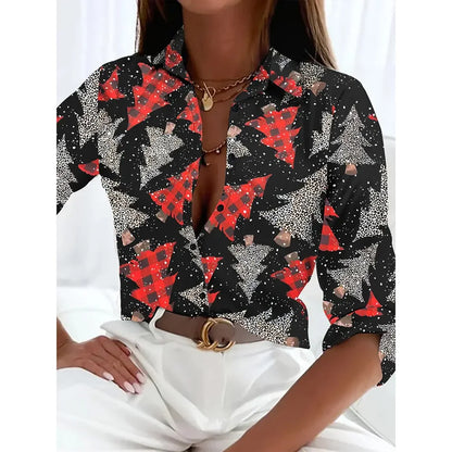 Festive Printed Shirts - Merry & Bright Holiday Shirt