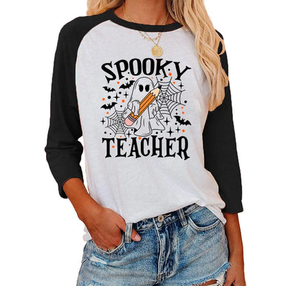 Festive Printed Shirts - Trick-or-Treat Trove Raglan T-Shirt