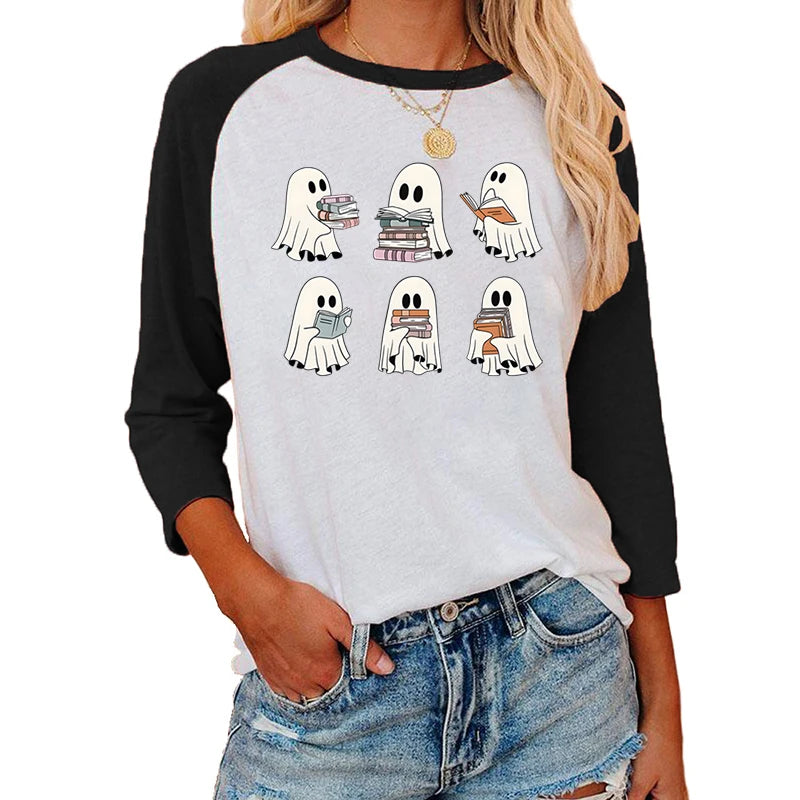 Festive Printed Shirts - Trick-or-Treat Trove Raglan T-Shirt