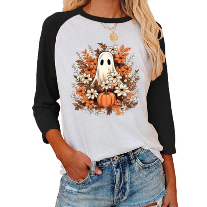 Festive Printed Shirts - Trick-or-Treat Trove Raglan T-Shirt