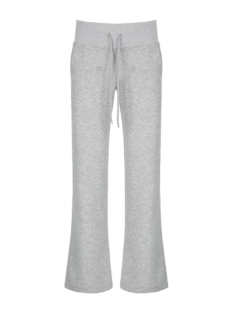 Flared Leggings - Flared Lounge Pants Wide Waistband Joggers