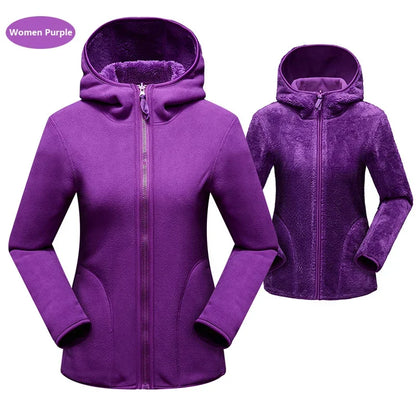 Fleece Hoodies - Dual Fleece Hoodie Unisex Reversible Jacket