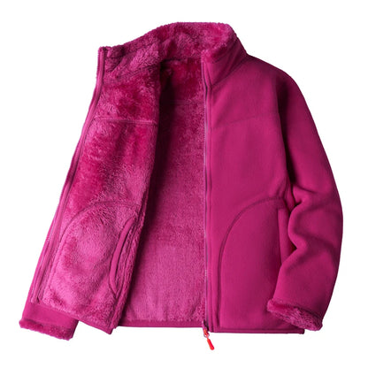 Fleece Jackets - Fleece Lined Jacket Plush Polar Dual-sided Outerwear