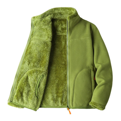 Fleece Jackets - Fleece Lined Jacket Plush Polar Dual-sided Outerwear