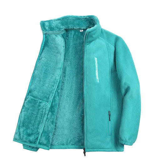 Fleece Jackets - Winter Polar Fleece Jacket Plush Zip-Up Outwear