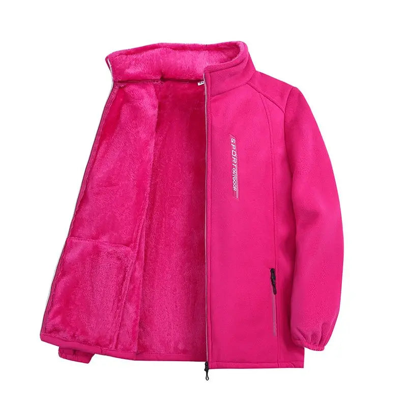 Fleece Jackets - Winter Polar Fleece Jacket Plush Zip-Up Outwear