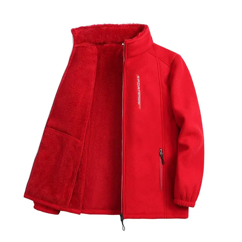 Fleece Jackets - Winter Polar Fleece Jacket Plush Zip-Up Outwear