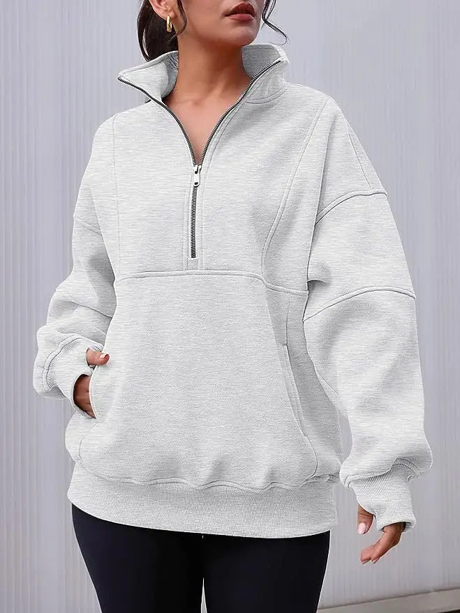 Fleece Sweatshirts - Essential Lounge Fleece Half-Zip Sweatshirts