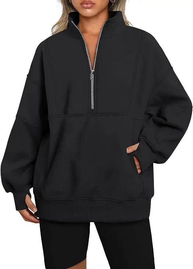 Fleece Sweatshirts - Essential Lounge Fleece Half-Zip Sweatshirts