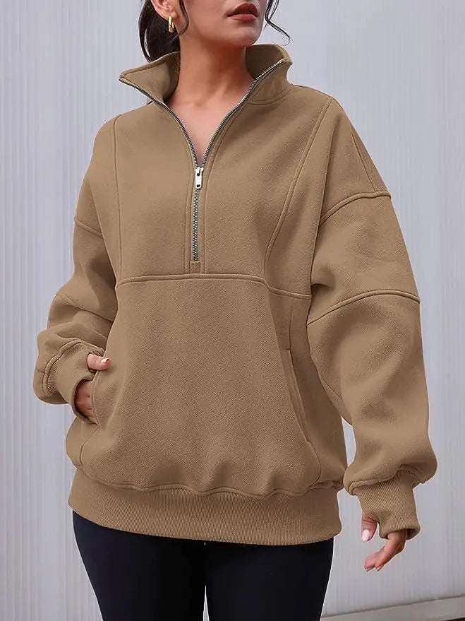 Fleece Sweatshirts - Essential Lounge Fleece Half-Zip Sweatshirts