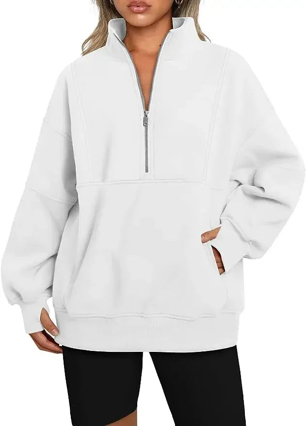 Fleece Sweatshirts - Essential Lounge Fleece Half-Zip Sweatshirts