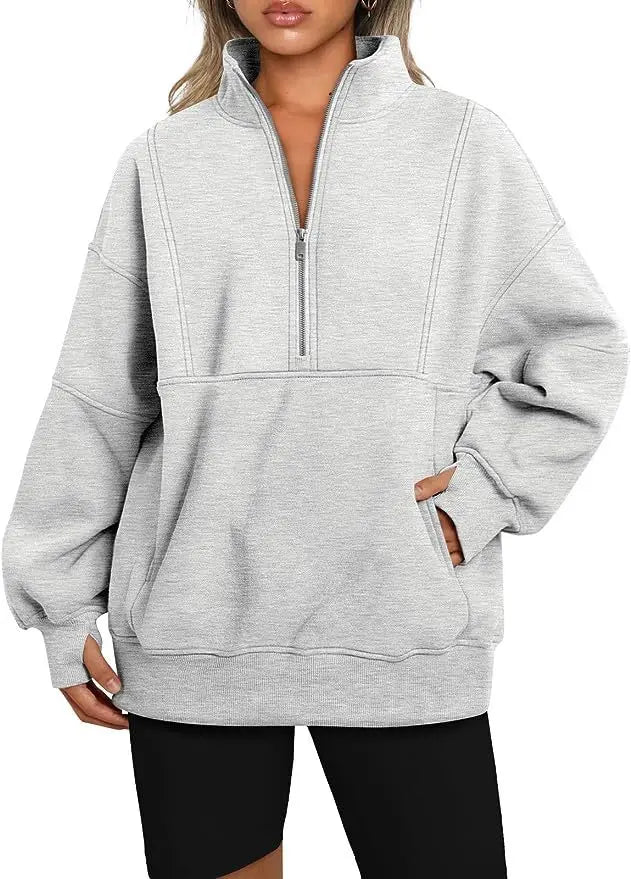 Fleece Sweatshirts - Essential Lounge Fleece Half-Zip Sweatshirts