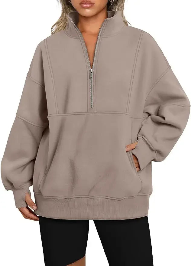 Fleece Sweatshirts - Essential Lounge Fleece Half-Zip Sweatshirts