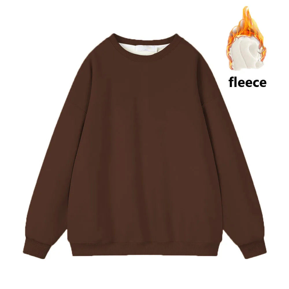 Fleece Sweatshirts - Warmth in Style: Solid Fleece Pullover