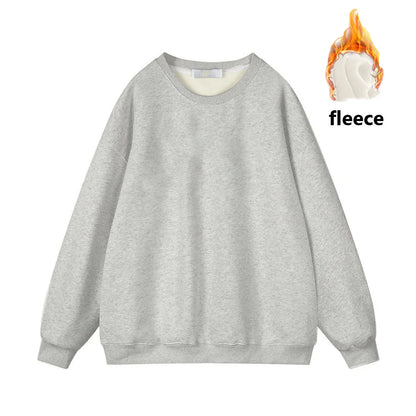 Fleece Sweatshirts - Warmth in Style: Solid Fleece Pullover