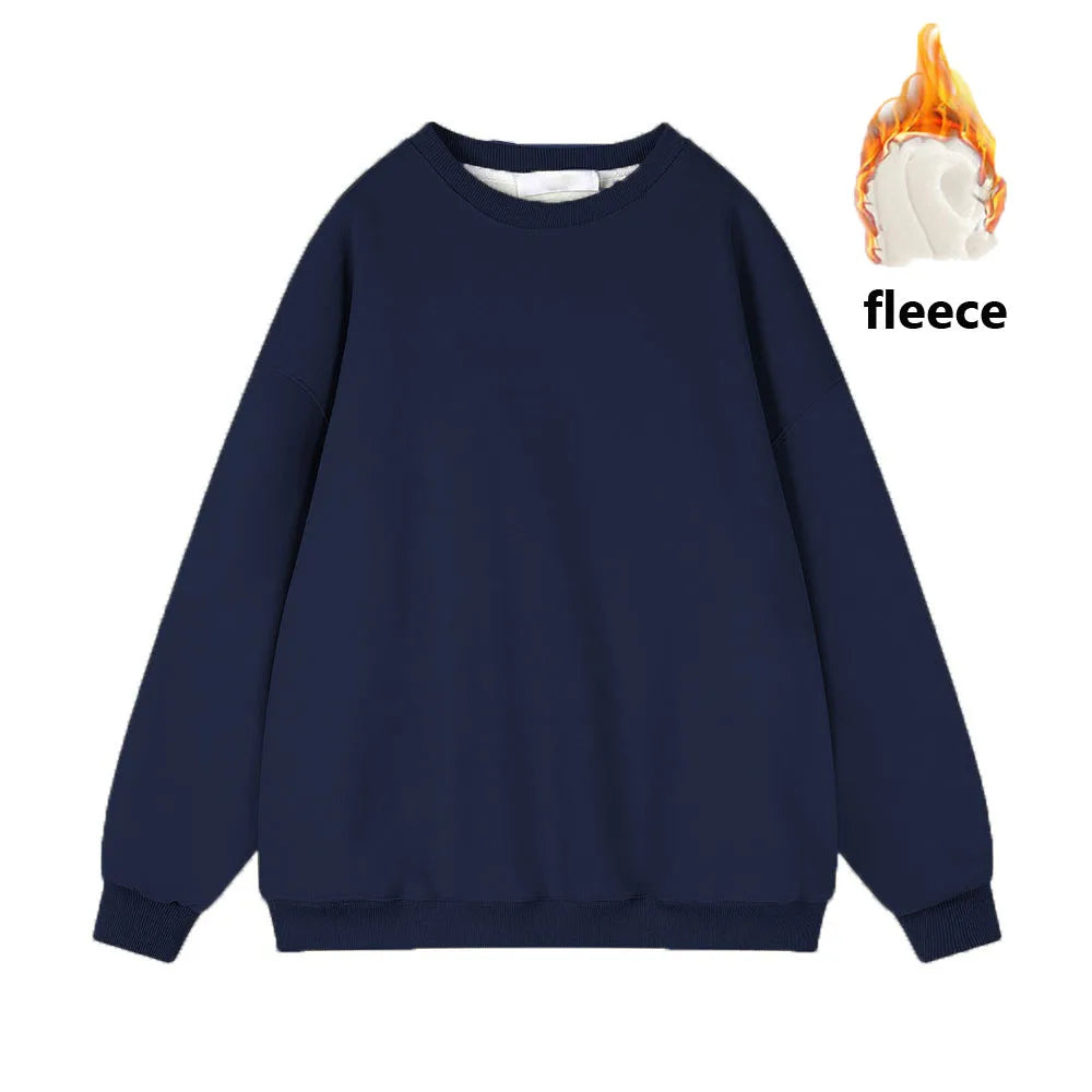 Fleece Sweatshirts - Warmth in Style: Solid Fleece Pullover