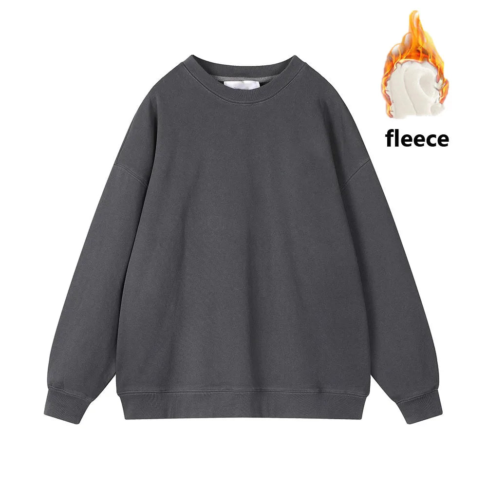 Fleece Sweatshirts - Warmth in Style: Solid Fleece Pullover