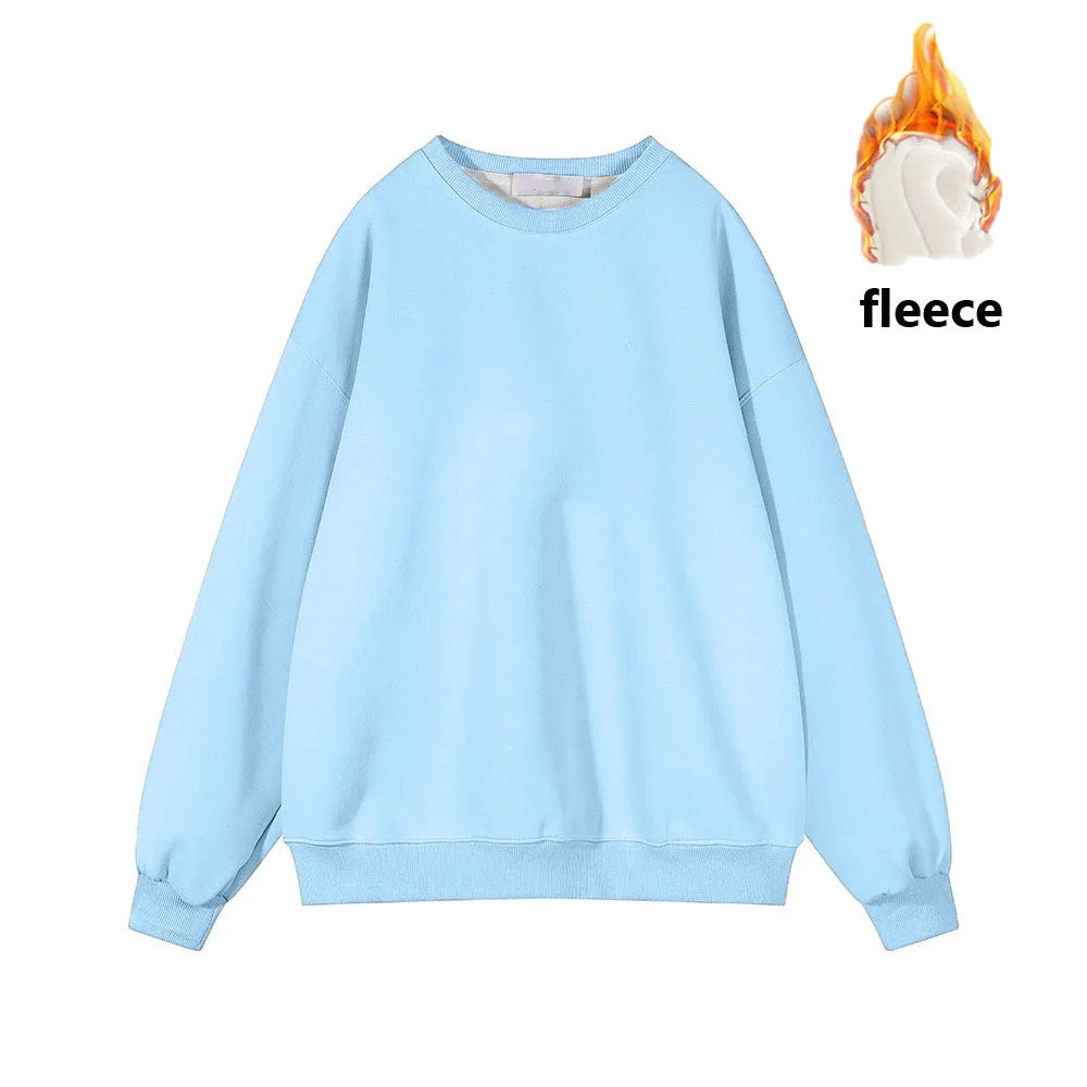 Fleece Sweatshirts - Warmth in Style: Solid Fleece Pullover