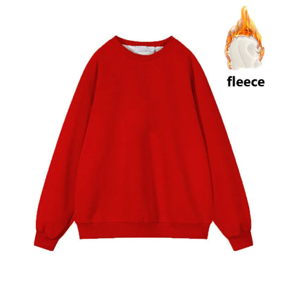 Fleece Sweatshirts - Warmth in Style: Solid Fleece Pullover