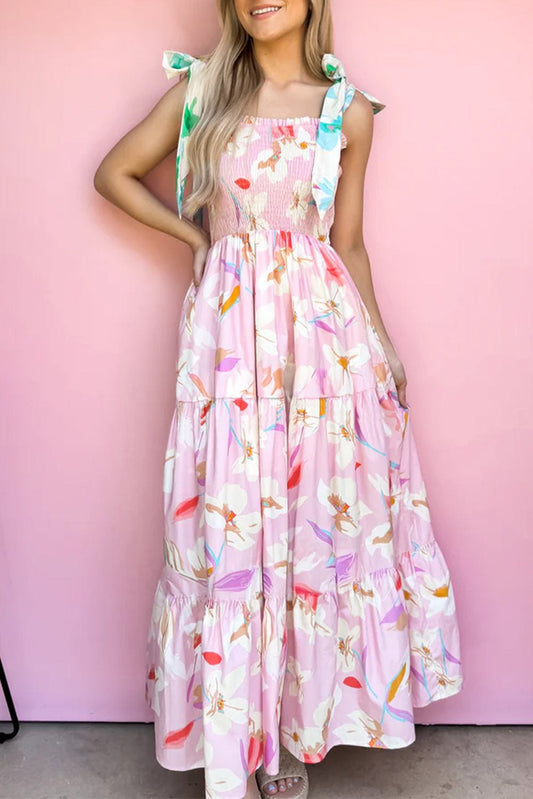 Floral Dresses - Floral Maxi Summer Dress for Women