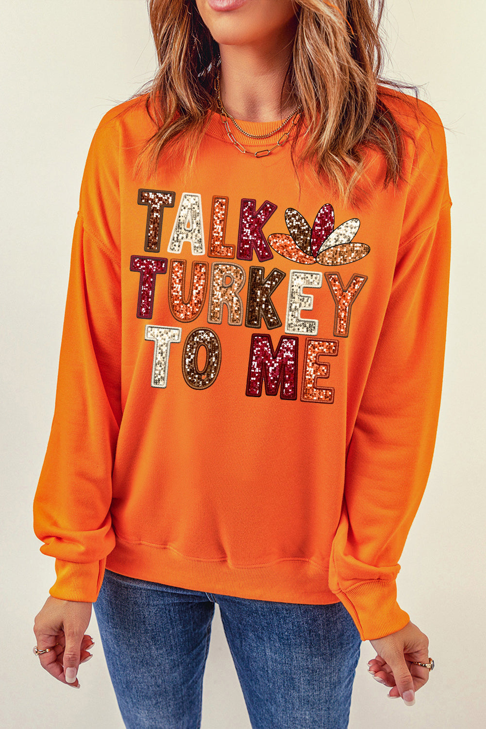 Graphic Sweatshirts - Talk Turkey To Me Thanksgiving Sweatshirt Holiday Pullover